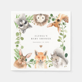 Guardanapo De Papel Woodland Animals Baby Shower Party Paper Napkins