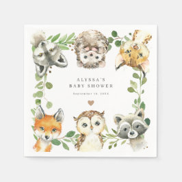 Guardanapo De Papel Woodland Animals Baby Shower Party Paper Napkins