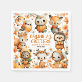 Guardanapo De Papel Woodland Animals Festive Autumn Kids' Birthday