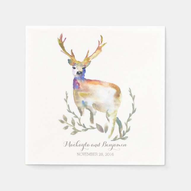 Guardanapo De Papel Woodland Deer Rustic (Frente)