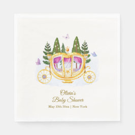 Guardanapo De Papel Woodland Fairytale Princess Carriage Baby Shower