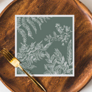 Guardanapo De Papel Woodland Fern Botanical Weding Paper Napkin