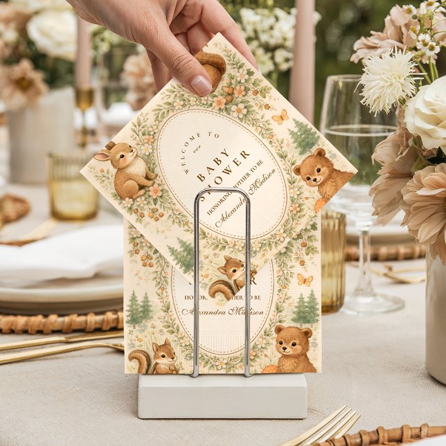 Guardanapo De Papel Woodland Forest Animals Baby Shower (Criador carregado)