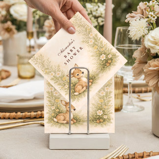 Guardanapo De Papel Woodland Forest Baby Shower