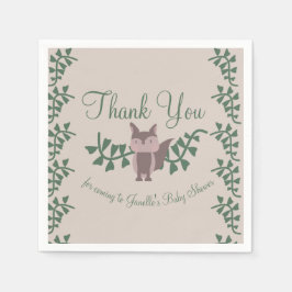 Guardanapo De Papel Woodland Fox Greenery Chá de fraldas Rustic