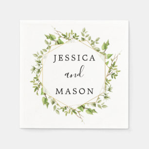 Guardanapo De Papel Woodland Greenery Casamento Cocktail Napkin