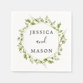 Guardanapo De Papel Woodland Greenery Weding Cocktail Napkin