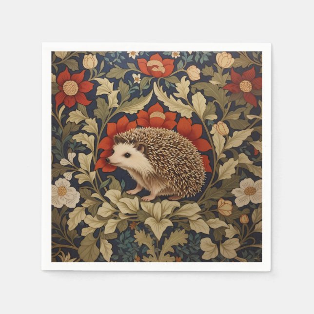 Guardanapo De Papel Woodland Hedgehog William Morris Inspirou (Frente)