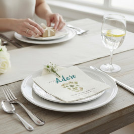 Guardanapo De Papel Woodland Oak Leaf "Adore" Baby Shower Napkin