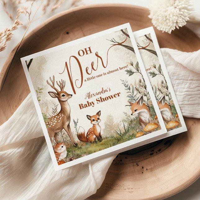 Guardanapo De Papel Woodland Oh Deer Theme Chá de fraldas (Criador carregado)
