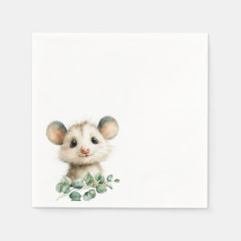 Guardanapo De Papel Woodland Opossum Baby Shower • Neutral