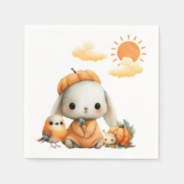 Guardanapo De Papel Woodland Rabbit Snail Bird Fall Kids' Birthday 