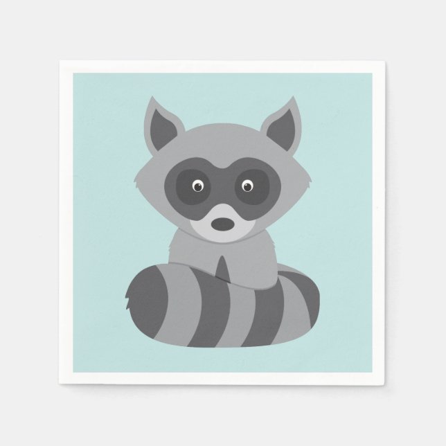 Guardanapo De Papel Woodland Raccoon (Frente)