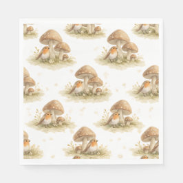 Guardanapo De Papel Woodland Robin & Mushroom