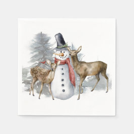 Guardanapo De Papel Woodland Snowman e Amigos