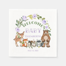 Guardanapo De Papel Woodland Themed Paper Party Napkins Purple