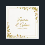 Guardanapo De Papel Woodsy Cocktail Napkins | Quadro Folha (Dourado) L<br><div class="desc">Estes bonitos guardanapos de ouro são a escolha perfeita para adicionar aquele toque elegante e mimado à sua recepção de casamento ou decoração de chá de panela. Mude a cor dourada do design na sua extremidade, alterando apenas a cor de fundo! AQUI ESTÁ COMO: 1) Clique no botão "Personalizar", "Personalizar"...</div>