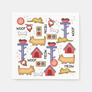 Guardanapo De Papel Woof & Meow White Paper Napkins