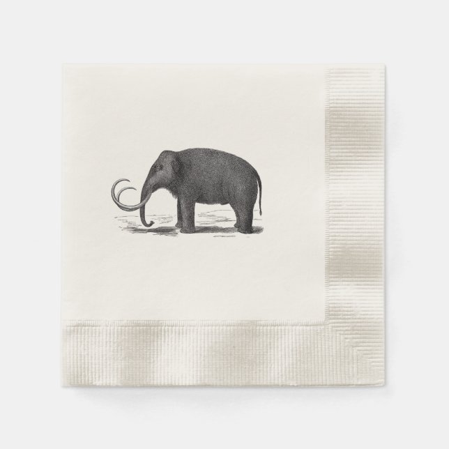 Guardanapo De Papel Wooly Mammoth - Elefante Pré-Histórico (Frente)