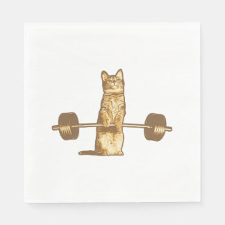 Guardanapo De Papel Workout Cat Deadlift
