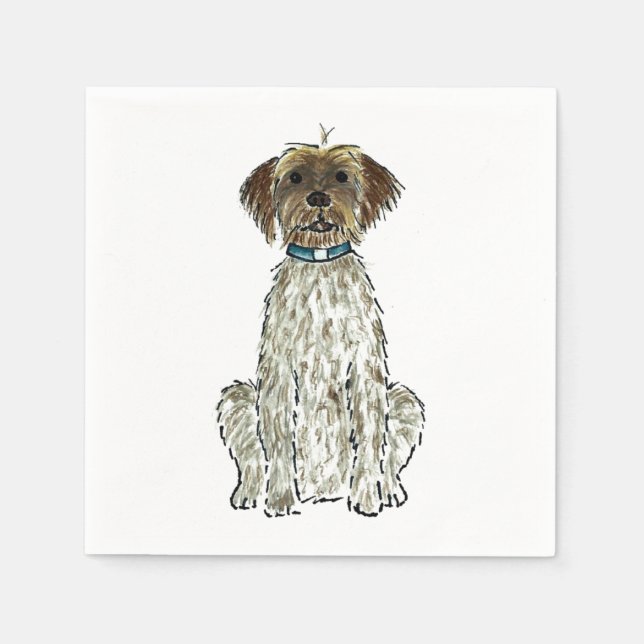 Guardanapo De Papel WPG Wirehaired Apontando Griffon Dog Art Watercolo (Frente)
