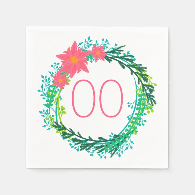Guardanapo De Papel Wreath 91ruas 92º 95º 98º aniversário (Frente)