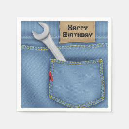 Guardanapo De Papel Wrench em Jean Pocket para o aniversário