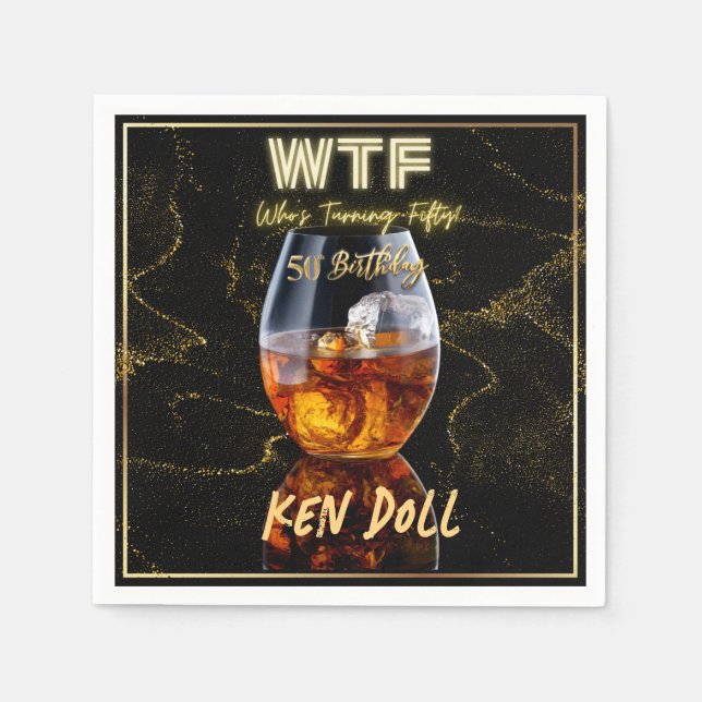 Guardanapo De Papel WTF 50 Festa de aniversário dos Homens (Frente)