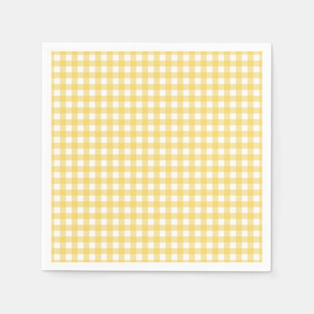 Guardanapo de papel xadrez amarelo de Lauren (Frente)