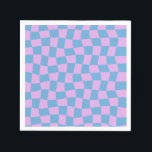 Guardanapo De Papel Xadrez Azul Abstrato Roxo Periwinkle Retrô<br><div class="desc">Guardanapos Xadrez Azul Abstrato Roxo Periwinkle Retrô</div>