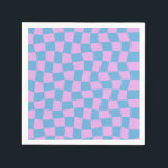 Guardanapo De Papel Xadrez Azul Abstrato Roxo Periwinkle Retrô<br><div class="desc">Guardanapos Xadrez Azul Abstrato Roxo Periwinkle Retrô</div>