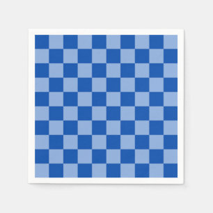 Guardanapo De Papel Xadrez Azul Cobalto