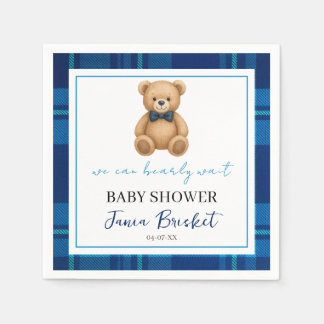 Guardanapo De Papel Xadrez azul de pré-disquete clássico Chá de fralda