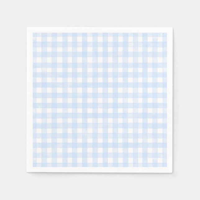 Guardanapo De Papel Xadrez Azul Desbotado Clássico (Frente)