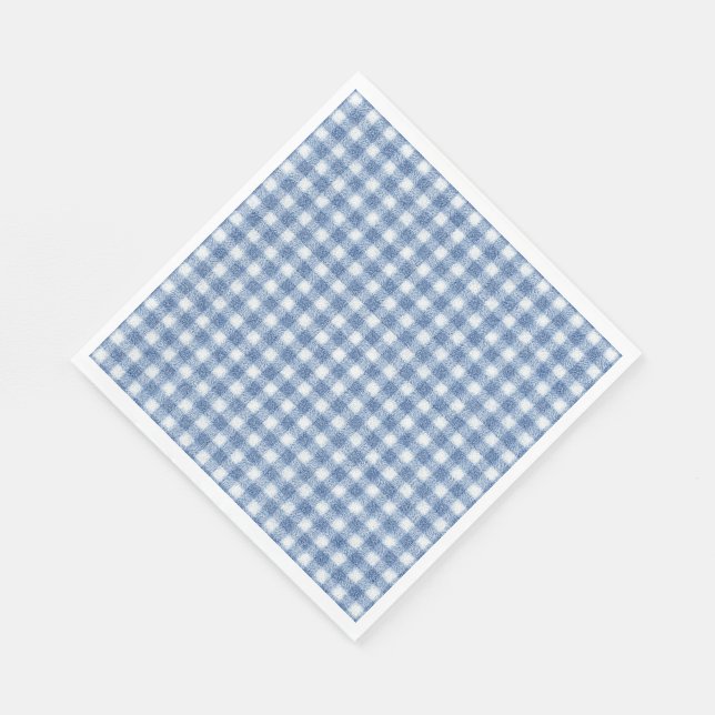 Guardanapo De Papel Xadrez Azul e Branco Clássico (Quina)
