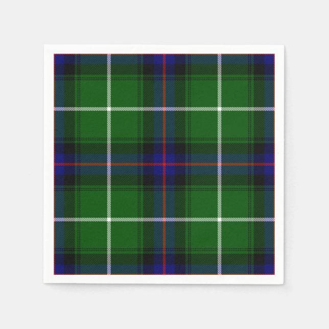 Guardanapo De Papel Xadrez azul verde MacDonald tartan (Frente)