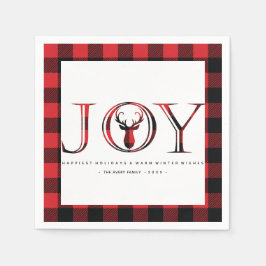 Guardanapo De Papel Xadrez de Alegria Personalizada de Natal