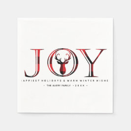 Guardanapo De Papel Xadrez de Alegria Personalizada de Natal