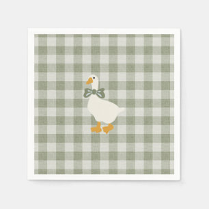 Guardanapo De Papel Xadrez de Búfalo em Gingham Verde Salvia Roupas de