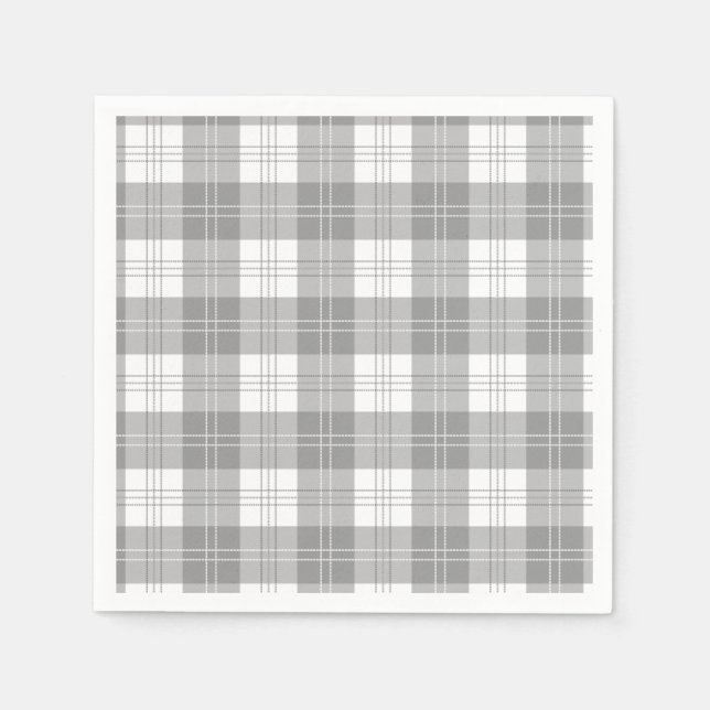 Guardanapo De Papel Xadrez de Búfalo Preto e Branco (Frente)