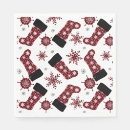 Guardanapo De Papel Xadrez de Búfalo Russo a Balançar Flocos de Neve N