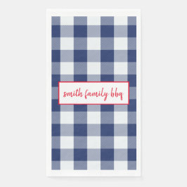 Guardanapo De Papel Xadrez de Buffalo Branco e Azul Personalizado