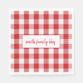 Guardanapo De Papel Xadrez de Buffalo Branco e Vermelho Personalizado