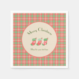 Guardanapo De Papel Xadrez de natal à base de vermelho