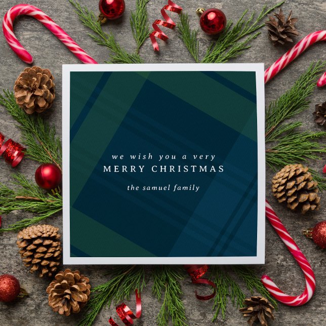 Guardanapo De Papel Xadrez de Natal Clássica simples personalizada (Criador carregado)