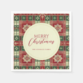 Guardanapo De Papel Xadrez de Natal Tartan Rustic
