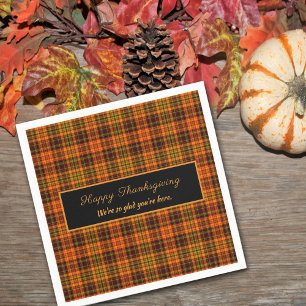 Guardanapo De Papel Xadrez de outono de Tartan de Ação de Graças