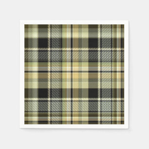 Guardanapo De Papel Xadrez de tartan amarelo-marrom.