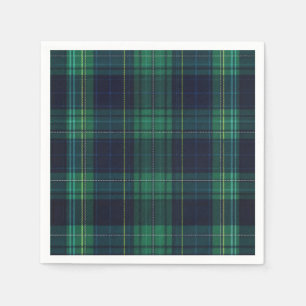 Guardanapo De Papel Xadrez de Tartan Verde e Azul
