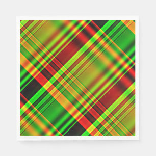 Guardanapo De Papel Xadrez de Tartan vermelha e verde